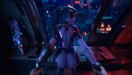  3D守望先锋：淫荡寡妇黑百合的性爱调教 